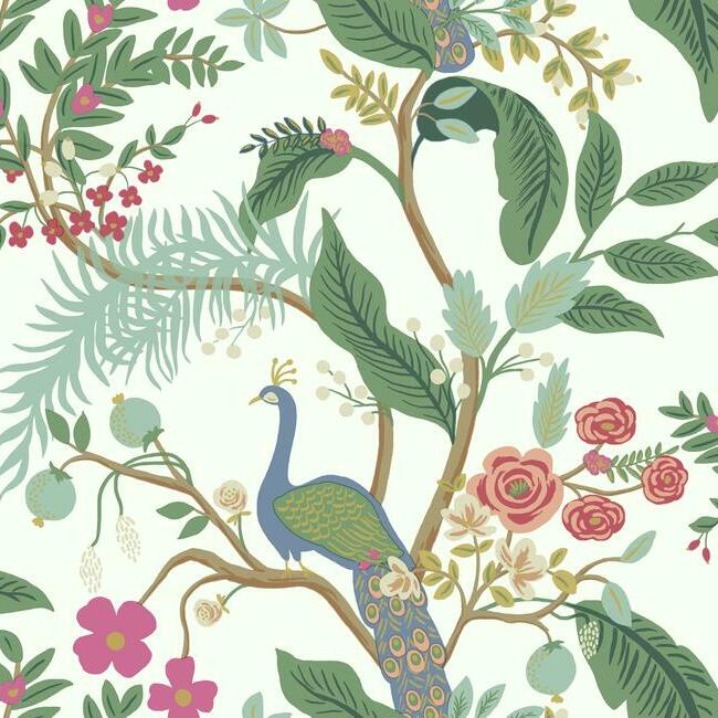 York Rifle Paper Co Peacock Whimsical Wallpaper