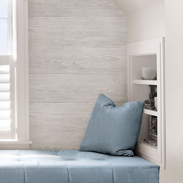 Textured Gray Wood Plank Peel and Stick Wallpaper