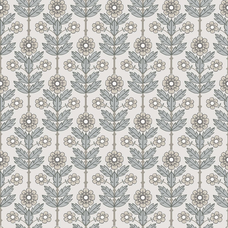 Aya Beige Floral Wallpaper