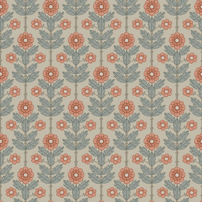 Aya Beige Floral Wallpaper