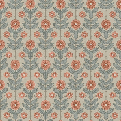 Aya Beige Floral Wallpaper