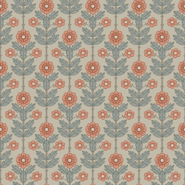 Aya Beige Floral Wallpaper