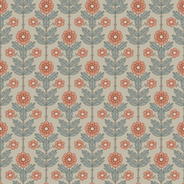 Aya Beige Floral Wallpaper