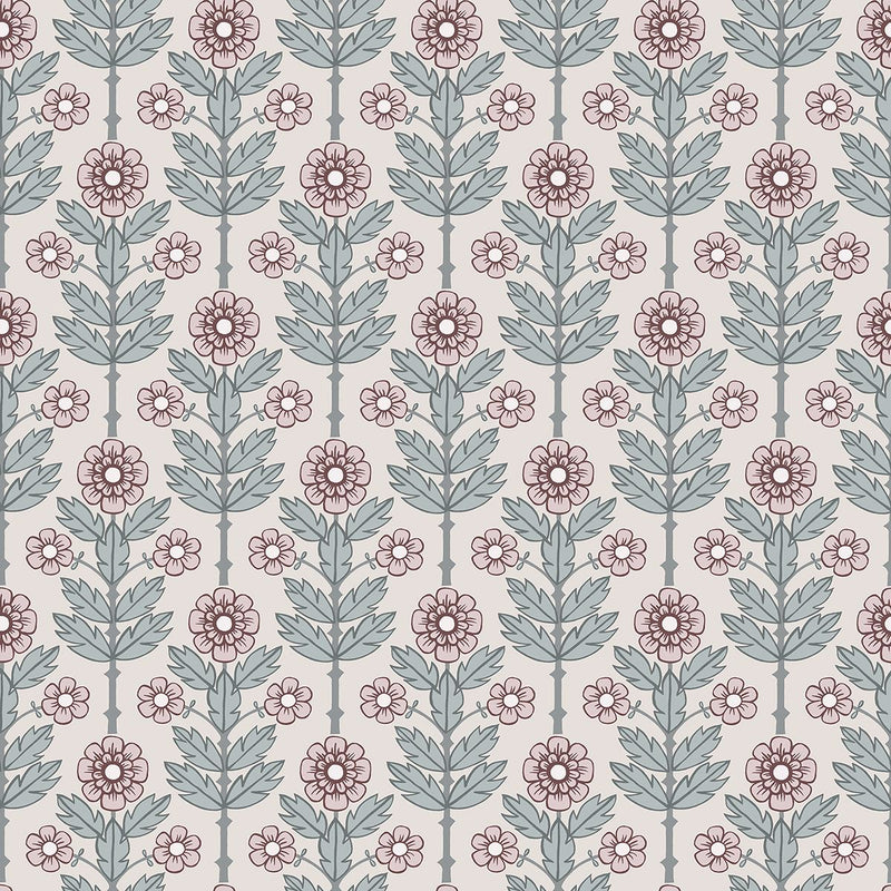 Aya Beige Floral Wallpaper