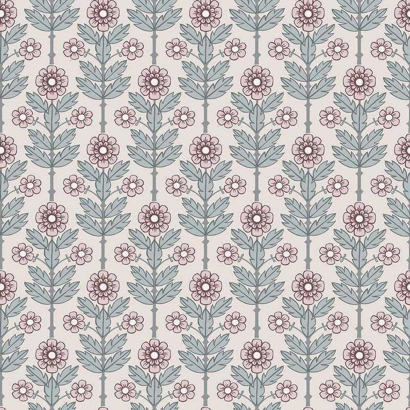 Aya Beige Floral Wallpaper