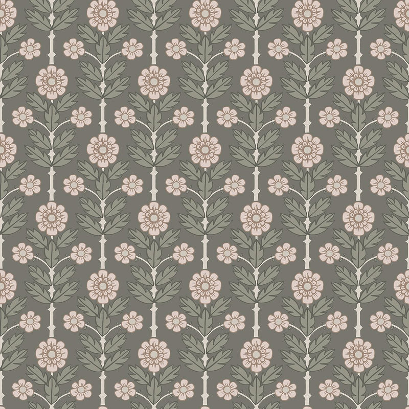 Aya Beige Floral Wallpaper