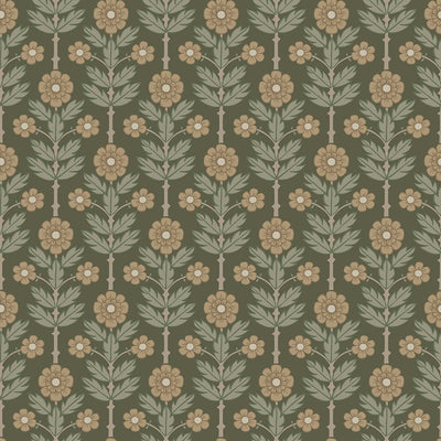 Aya Beige Floral Wallpaper