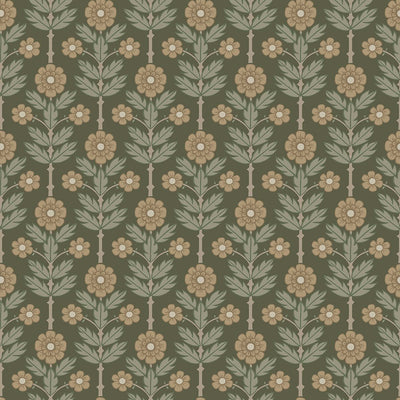 Aya Beige Floral Wallpaper