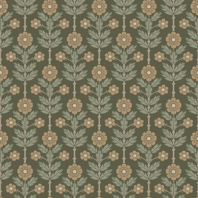 Aya Beige Floral Wallpaper