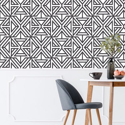 Black Linear Peel and Stick Wallpaper