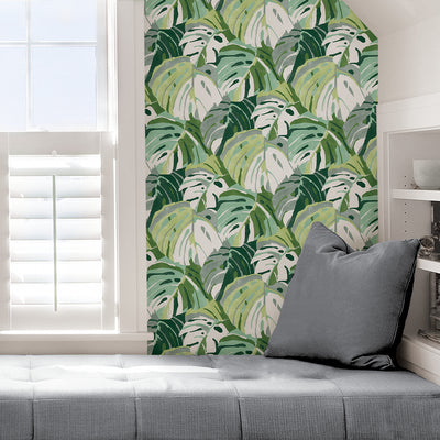 Green Adansonii Peel and Stick Wallpaper