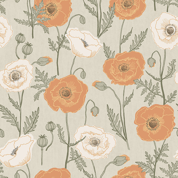 Poppy Field Peel and Stick Wallpaper