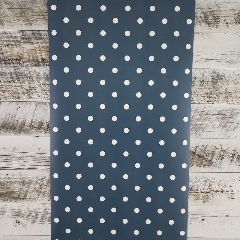 Magnolia Home Navy Blue White Polka Dots Wallpaper