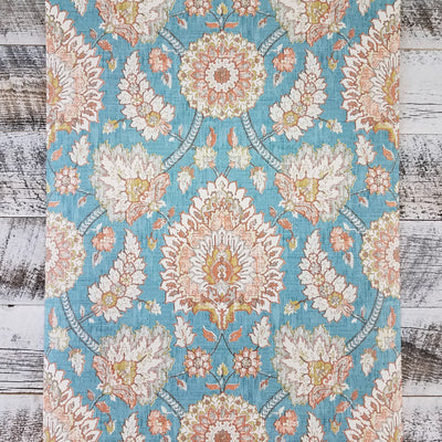 Waverly Classics Clifton Hall Vintage Blue Damask Wallpaper