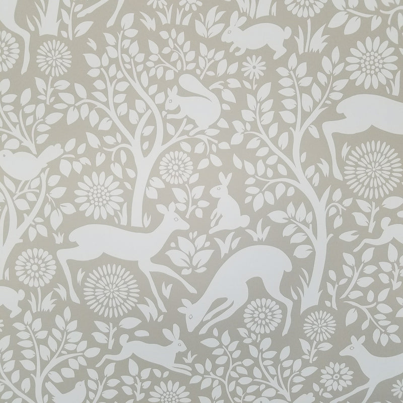 Brewster Anahi Neutral Tan Woodland Fauna Animal Wallpaper