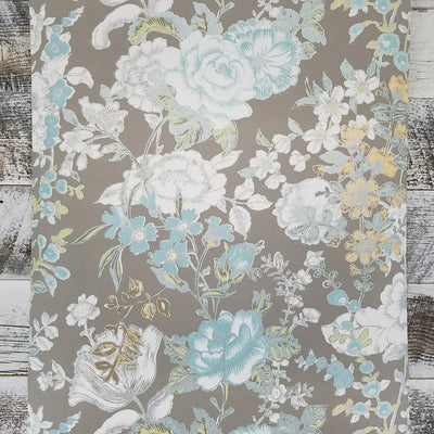 A Street Prints Ainsley Grey Boho Floral Kismet Collection