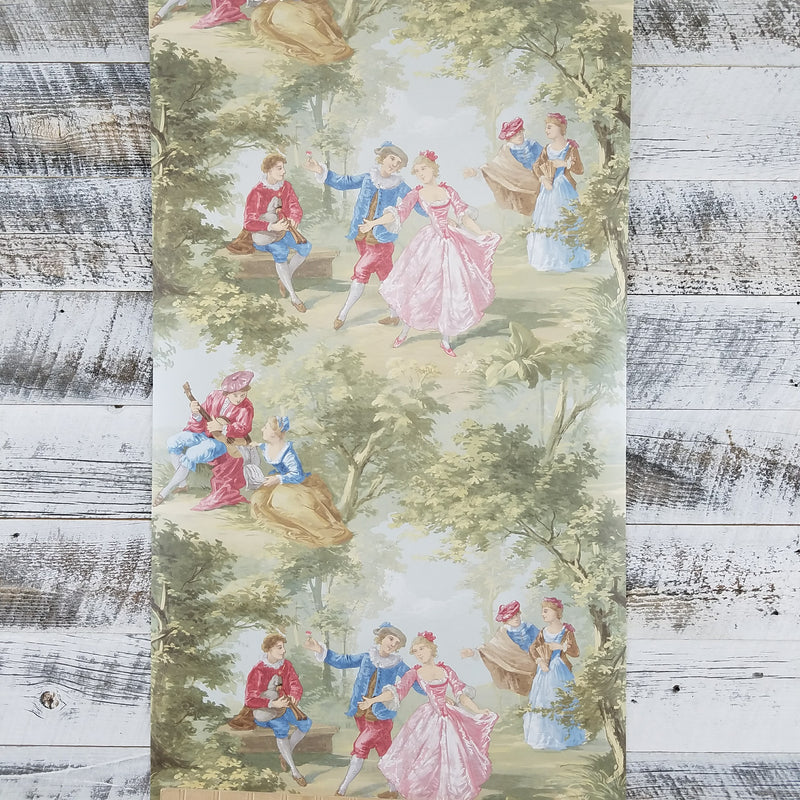 Victorian Lovers Toile Wallpaper