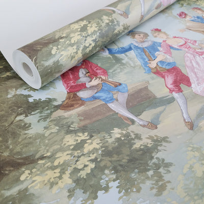 Victorian Lovers Toile Wallpaper