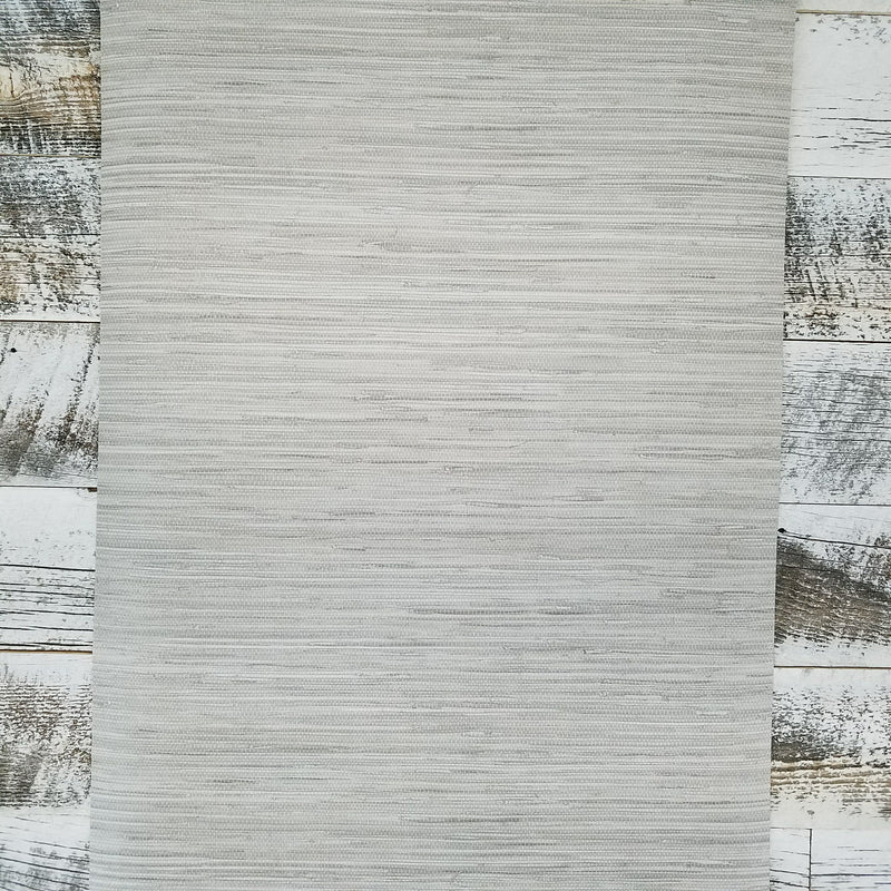 Contemporary Gray Faux Grasscloth Wallpaper