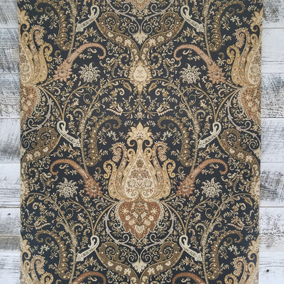 Waverly Byzance Copper and Black Damask Wallpaper