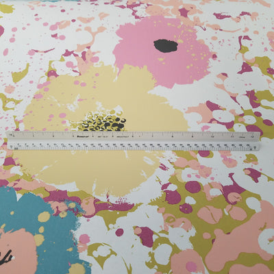York Spontaneity Pink and Yellow Floral Wallpaper
