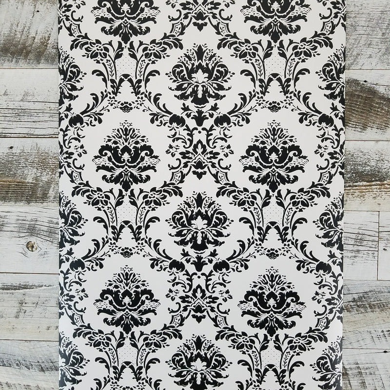 Black and White Victorian Damask Wallpaper