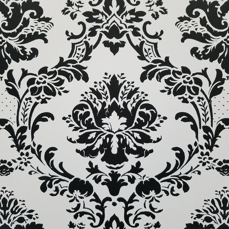 Black and White Victorian Damask Wallpaper
