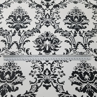 Black and White Victorian Damask Wallpaper