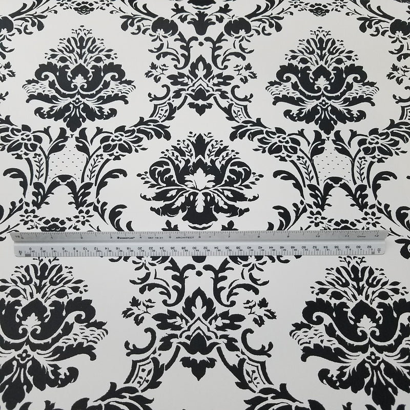 Black and White Victorian Damask Wallpaper