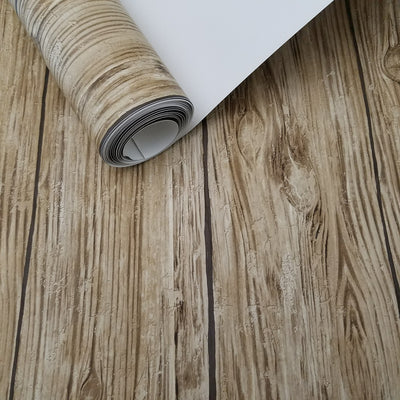 Brown Distressed Shiplap Rustic Wood Peel and Stick Wallpaper