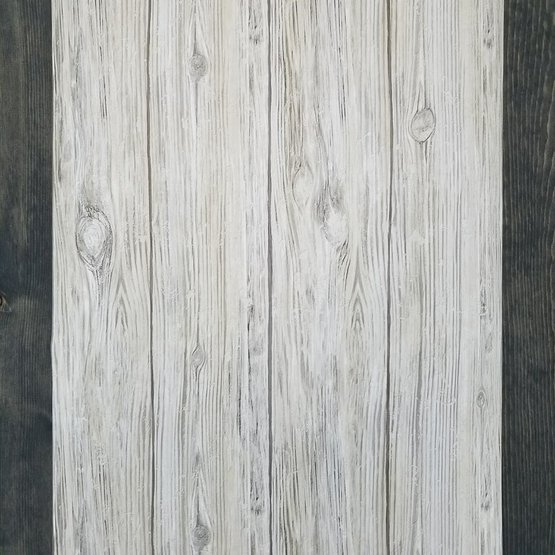 Gray Distressed Shiplap Rustic Wood Peel and Stick Wallpaper