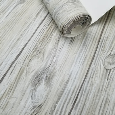 Gray Distressed Shiplap Rustic Wood Peel and Stick Wallpaper