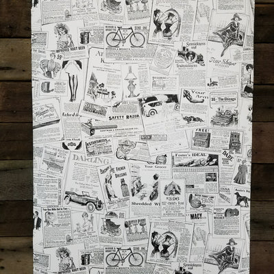 Black & White Nostalgic Vintage Ads Wallpaper