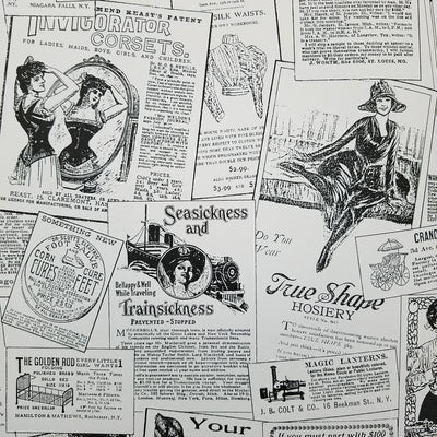 Black & White Nostalgic Vintage Ads Wallpaper