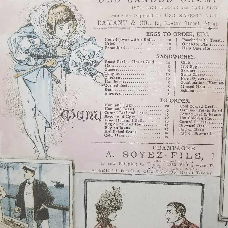 Norwall French & English Antique Bistro Menus Kitchen Wallpaper