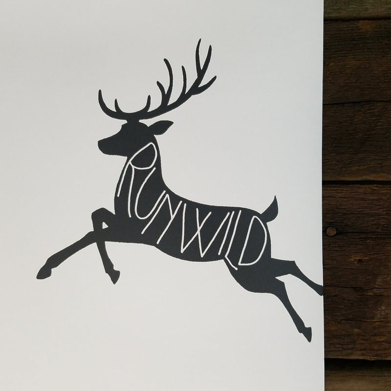 Black and White Run Wild Boho Animal Wallpaper