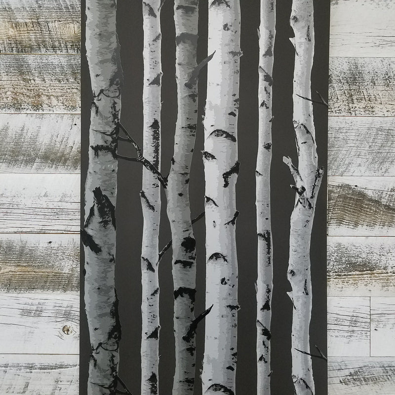Brewster Distinctive Black Birch Tree Wallpaper