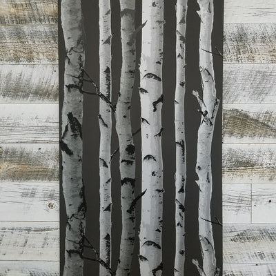 Brewster Distinctive Black Birch Tree Wallpaper