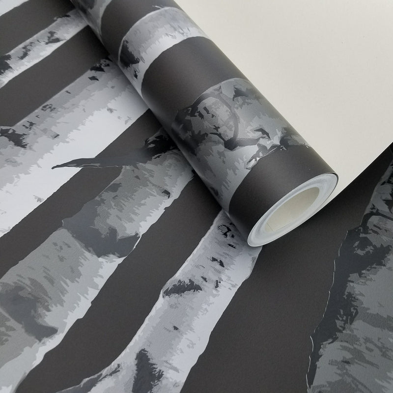 Brewster Distinctive Black Birch Tree Wallpaper