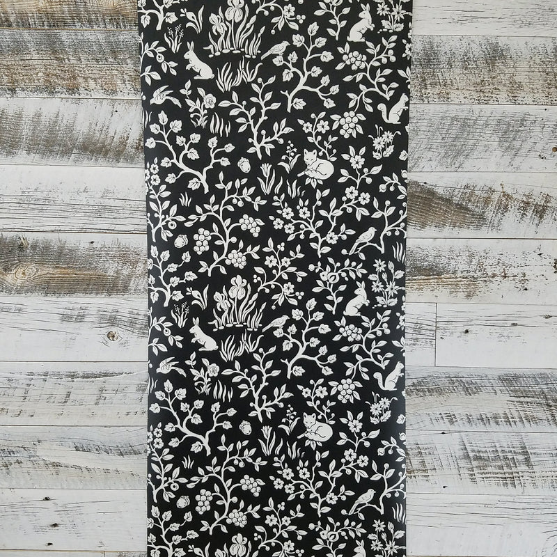 Magnolia Home Fox and Hare Black and White Textured Wallpaper