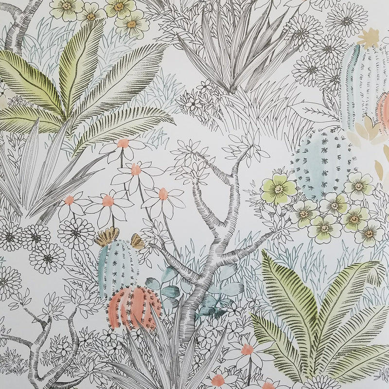 York Flowering Desert Beige Wallpaper