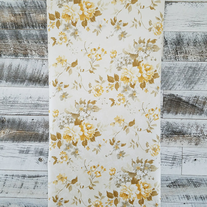 Brewster Rosemore Yellow Eloise Floral Wallpaper