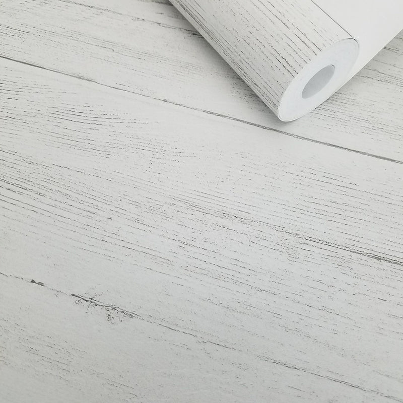 White Washed Shiplap Wood Plank Wallpaper