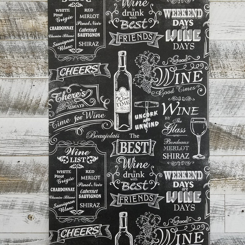 Black and White Chalkboard Wine Wallpaper