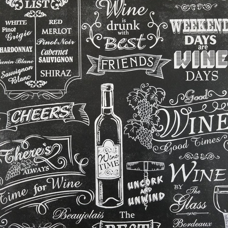 Black and White Chalkboard Wine Wallpaper