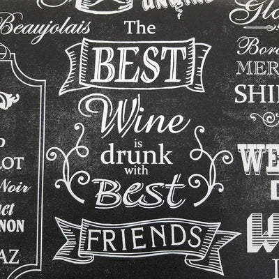 Black and White Chalkboard Wine Wallpaper