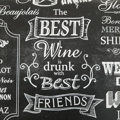 Black and White Chalkboard Wine Wallpaper