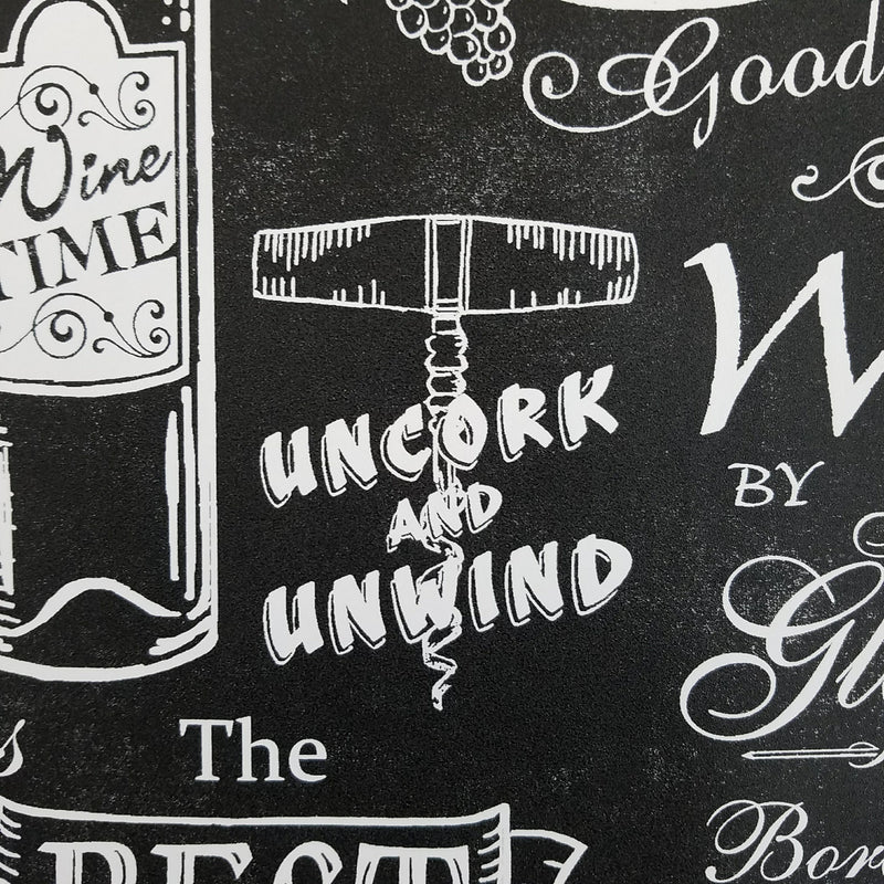 Black and White Chalkboard Wine Wallpaper