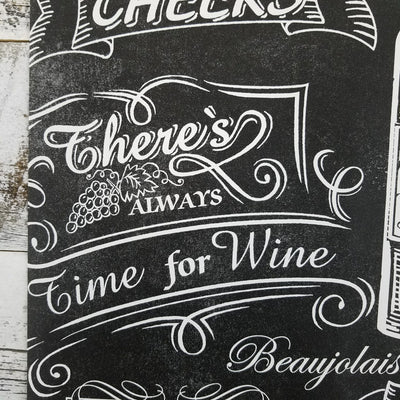 Black and White Chalkboard Wine Wallpaper