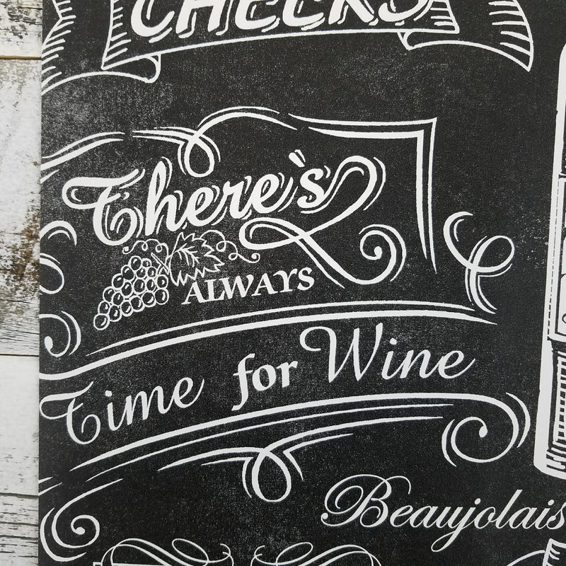 Black and White Chalkboard Wine Wallpaper